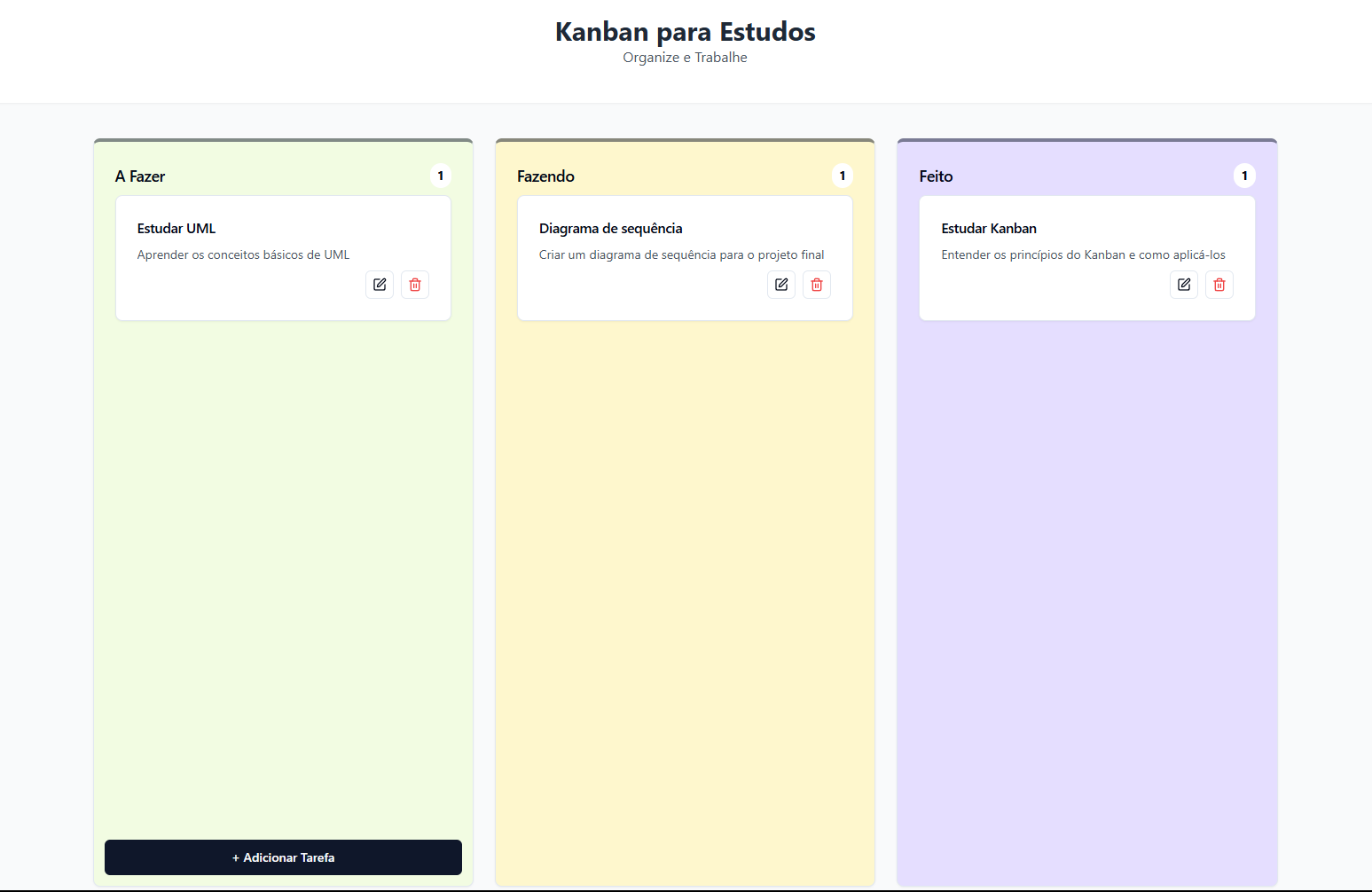 Kanban de Estudos